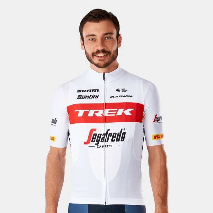 Camiseta masculina de corrida réplica da Equipe Trek-Segafredo fabricada pela Santini tam XL 5283973 
