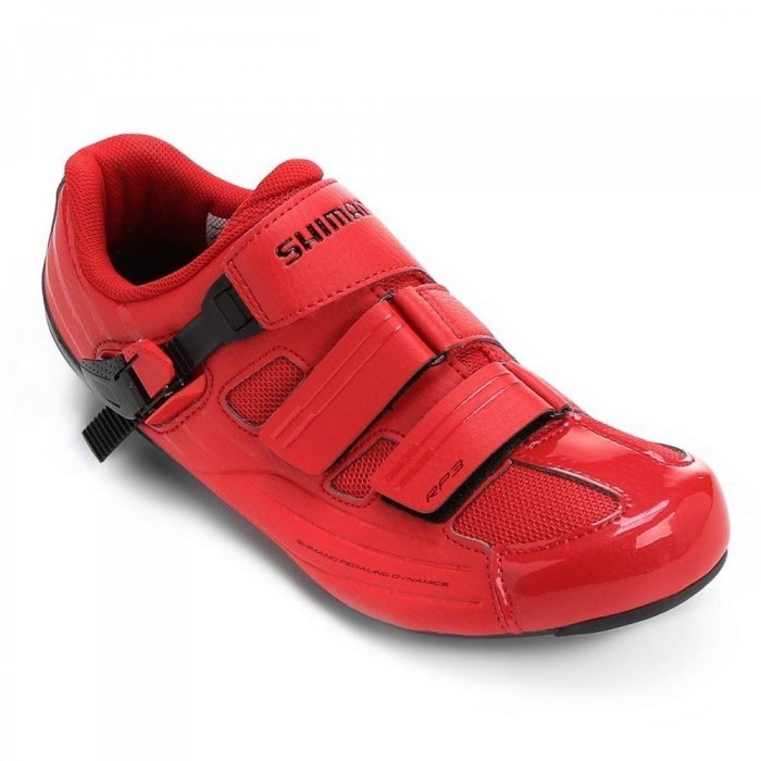 ( Queima de estoque! )  Sapatilha para ciclismo de estrada Shimano RP3 - vermelha