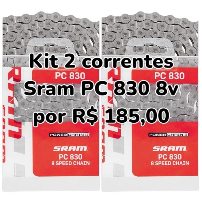 Kit com 2 correntes SRAM PC-830 8V
