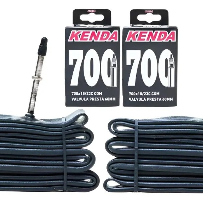 Par de Câmaras Kenda 700x18/23C – Válvula Presta 60mm